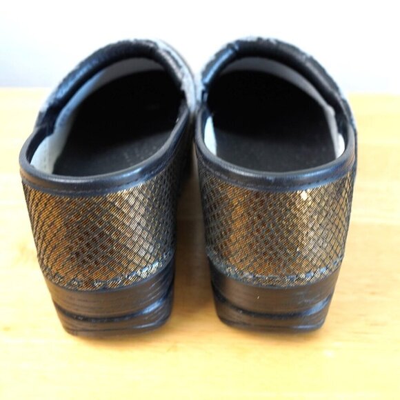 Dansko Clogs Professional Slip-On Womens Size 37 EU 6.5-7 US Metallic Gold Snake - Picture 2 of 11